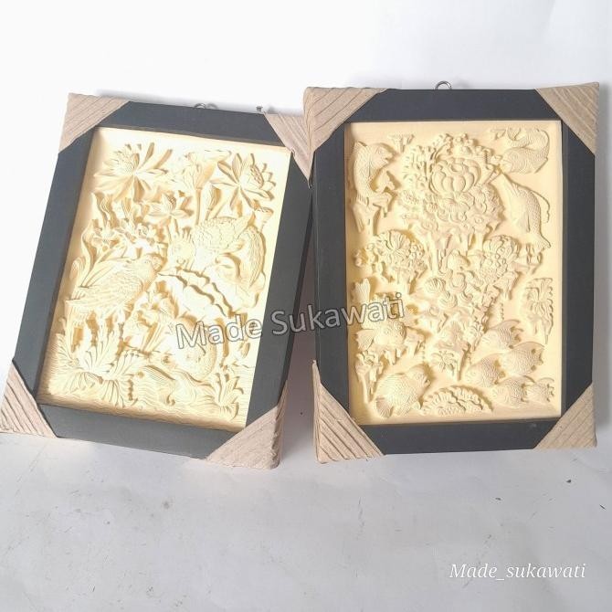 Ukiran Panil batu alam Paras hiasan dinding Bali