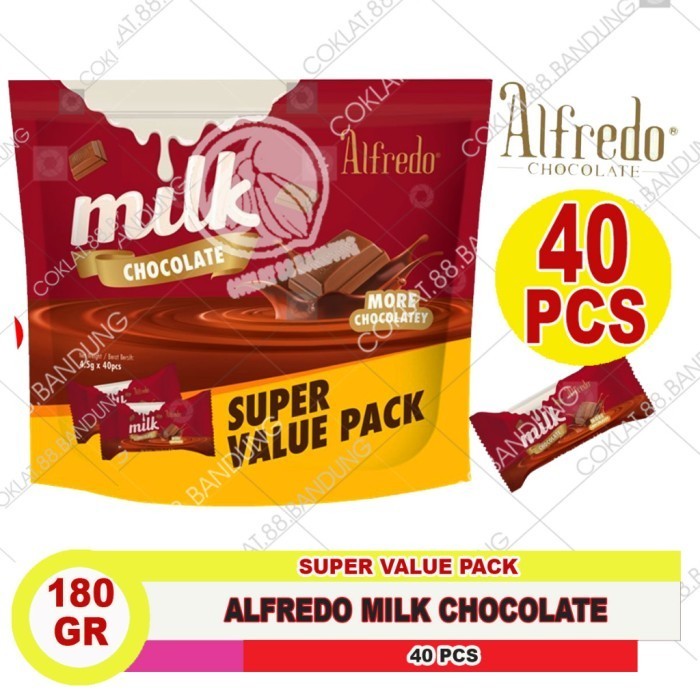 

Ready ALFREDO MILK CHOCOLATE 180g SUPER VALUE PACK, COKLAT ALFREDO MILK