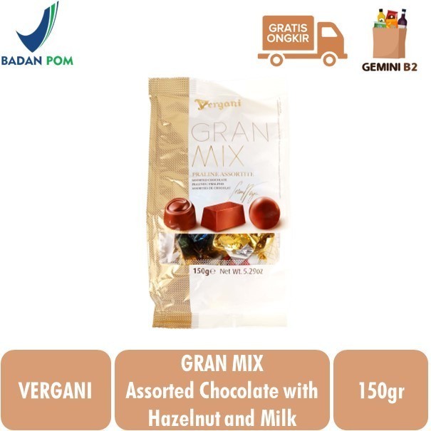 

Ready Vergani Gran Mix Praline Assortite Coklat Hazelnut dan Susu 150gr