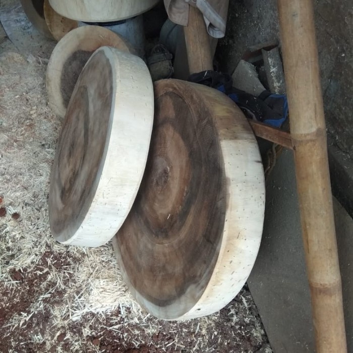 Talenan Kayu Bulat 70Cm/Talenan Kayu Jumbo/Talenan Daging/Talenan Dapu