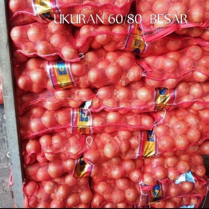 

BIG SALE PROMO BAWANG BOMBAY 20KG IMPORT/60-80/BAWANG BOMBAY 1 KARUNGAN/1 SAK !!!!!