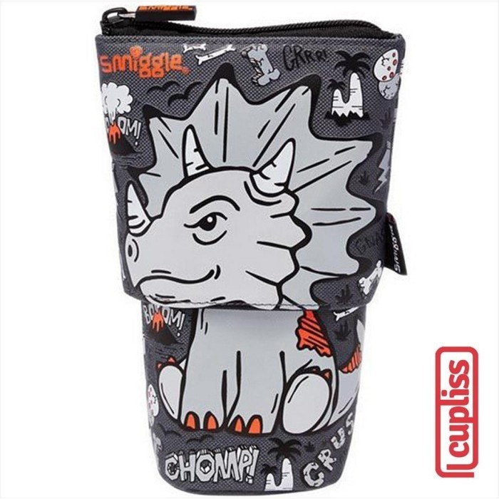 

SMIGGLE PENCIL CASE 446316 SLIDE STAND ANIMAL DINO GREY