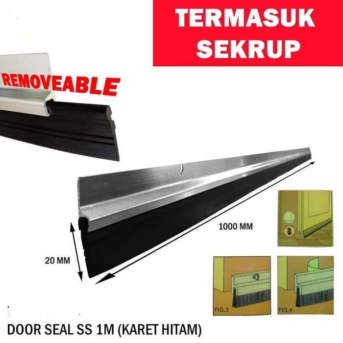 DOOR SEAL KARET BAHAN ALMUNIUM PENUTUP BAWAH PINTU