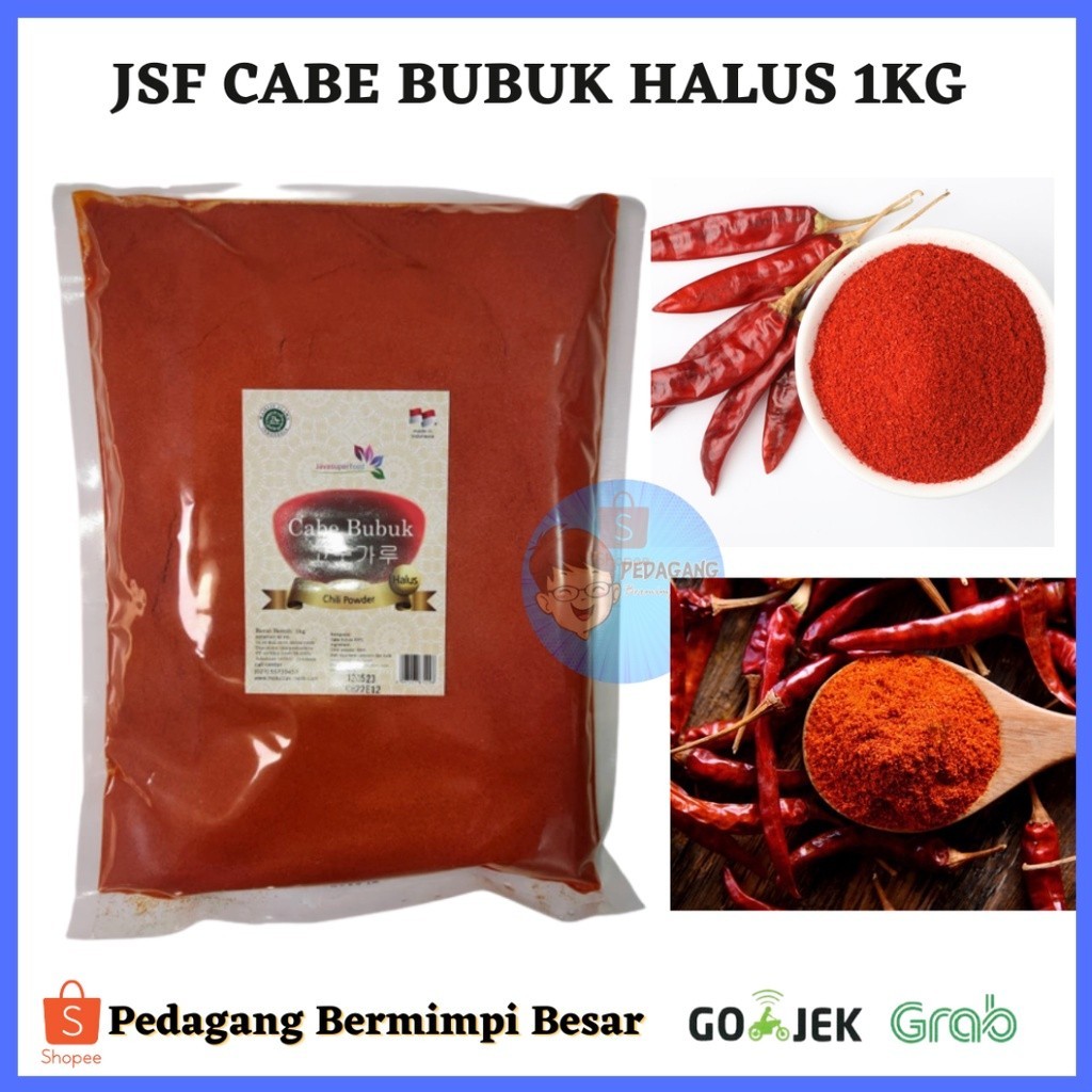 

Jsf Cabe Bubuk Halus 1Kg/ Chili Powder Halus/ Cabe Bubuk Halus/ Gochugaru - Bubuk Cabe Halus / Chili