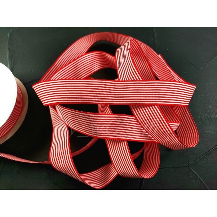 Ataritagrosir Pita Garis - Garis Merah Putih; Lebar 3.8 Cm; Panjang 50 Yard