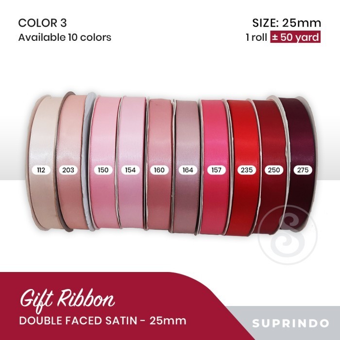 Ataritagrosir 50 Yard Pita Satin Import/ Double Faced Satin 25Mm
