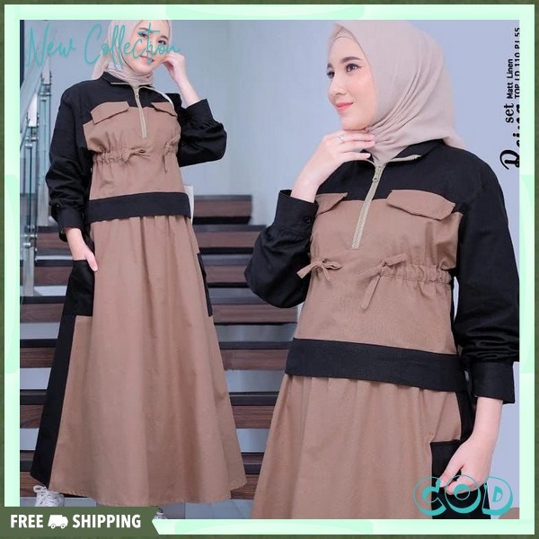 Baju Terbaru 2024 One Set Baju Dan Rok Satu Set Baju Wanita 1 Set Remaja Korean Style Stelan Dwsa Bj
