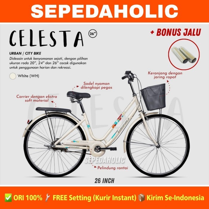 Sepeda Keranjang Mini Anak Dewasa Ctb Genio Celesta 26 Inch By United
