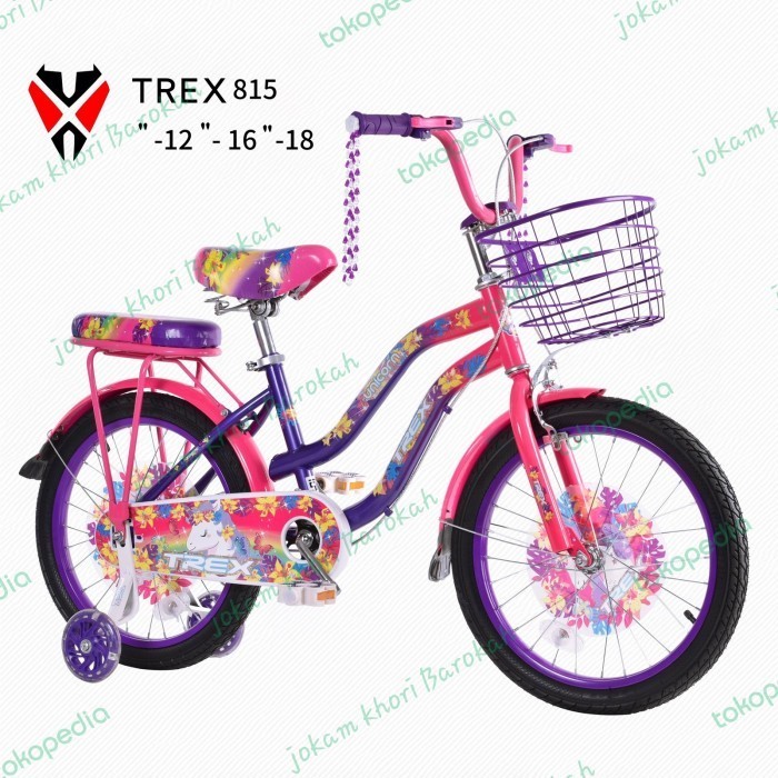 Sepeda Anak Perempuan Merk Trek Motif Unicorn/Kudaponi Ukuran 12,16,18