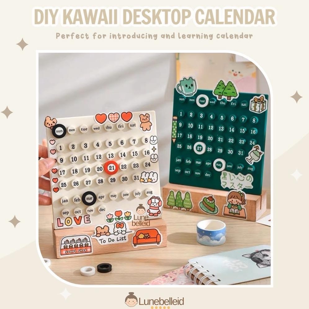 

fb-4 DIY Kawaii Desktop Calendar / Kalender Meja Belajar / Hadiah Kado Natal Anak Sale