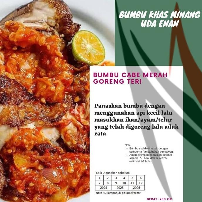 

juw BUMBU BALADO GORENG TERI 250gr KHAS MINANG
