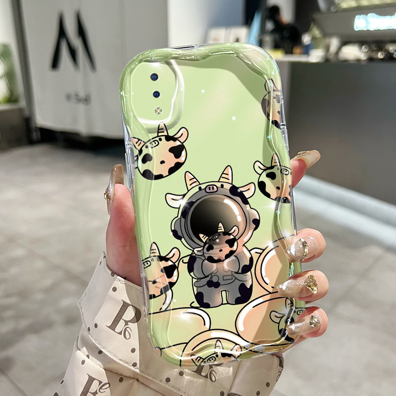 Casing Hp Untuk VIVO Y91 Y91i Y93 Y93s Y95 Y91C Y90 Y1s Case HP Bicolor Casing pola sapi perah Astro