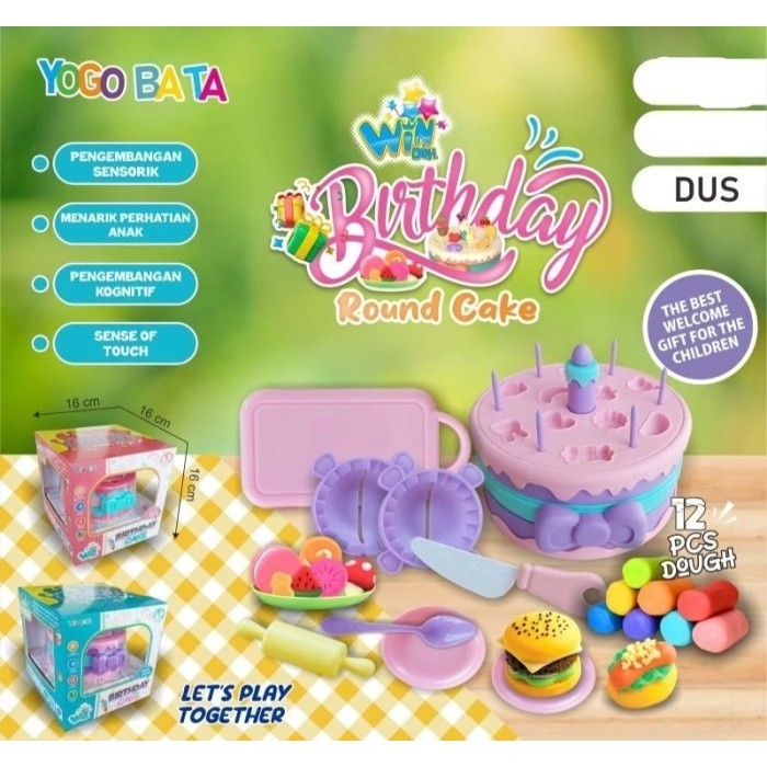 Mainan Clay Thday Cake Kue Ulang Tahun Lilin Plastisin Dough Cetak