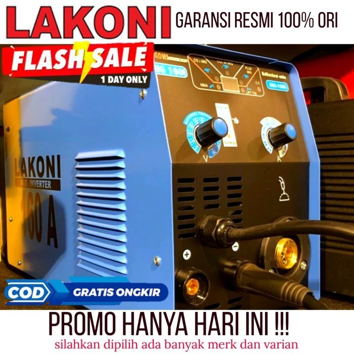 COD Mesin las LAKONI Mig/MMA travo inverter mig tanpa gas CO