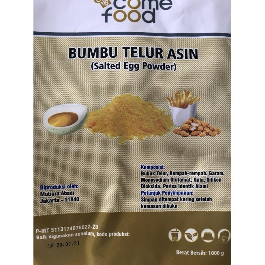 

Come Food Salted Egg Powder / Bubuk bumbu tabur Telur Asin / 1 kg ORI LM99