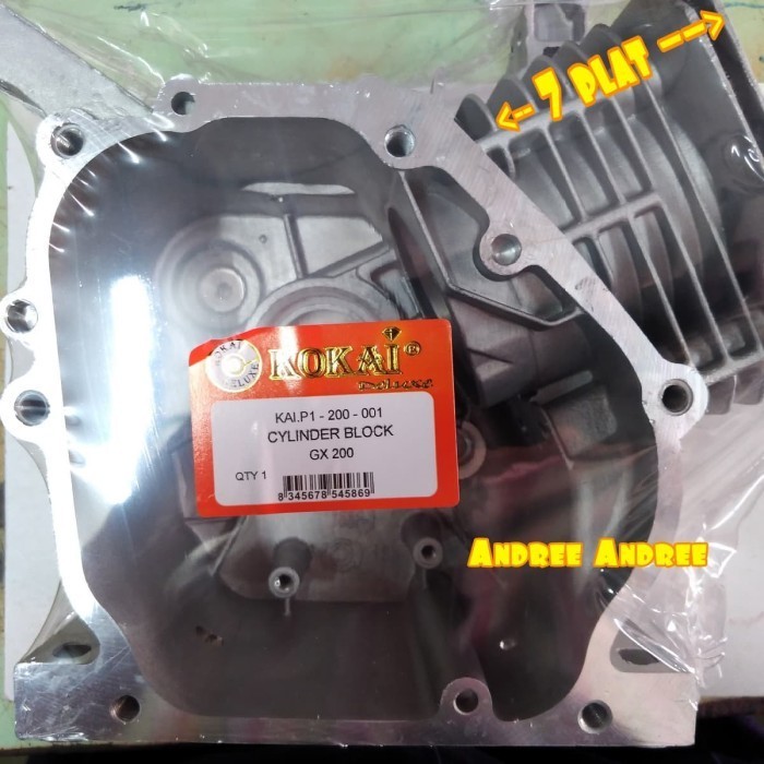 """] Cylinder Block GX 200 GX-200 GX200 6.5 HP, jumlah 7 sisir / 7 plat