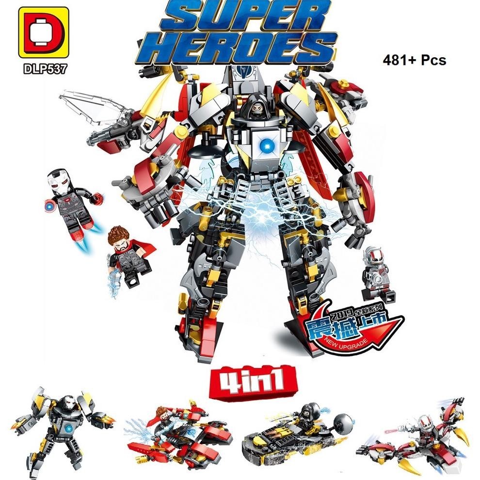 [DISKON] Brick/Block DLP 537 Super Hero Avengers Set 4in1 "Mecha Robot " DLP537
