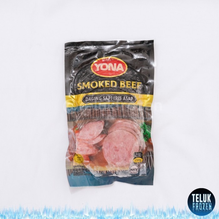 

Yona smoked beef 250gr 250 gram daging sapi iris asap halal patties burger smoke frozen food