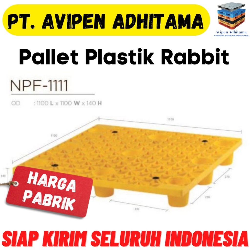 Pallet Plastik Utk Tatakan Barang Gudang baru Jakarta Rabbit NPF 1111 Termurah Langsung Pabrik