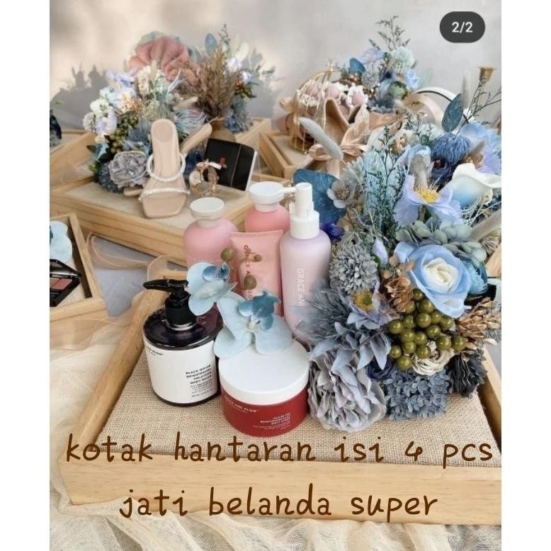 

PROMO kotak seserahan pernikahan set lengkap isi 4 box hantaran parcel mika Ka-67