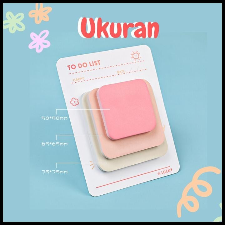

TERBARU TOPER STICKY NOTES SET 3 SIZE UKURAN WARNA LUCU PASTEL MACAROON SOFT !!