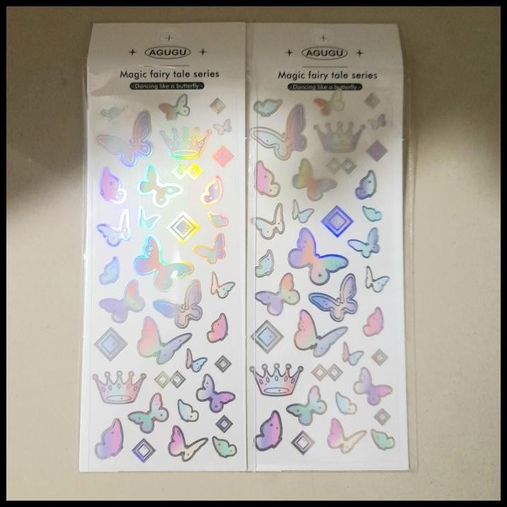 

GRATIS ONGKIR HOLOGRAM STICKER DECORATION / DIY STIVKER JOURNAL BINDER TOP LOADER !!