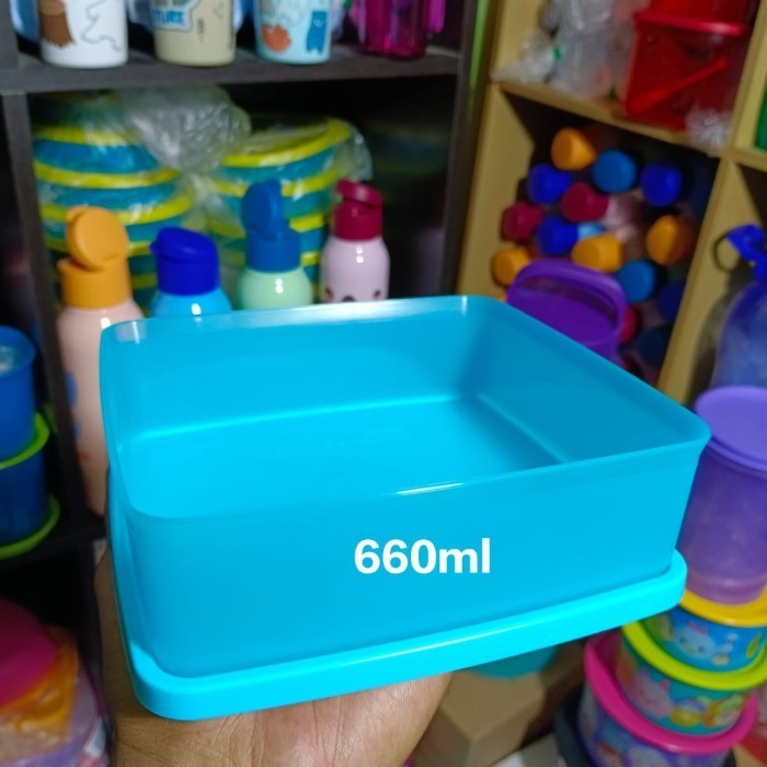 Promo !! Large Square Tupperware Tempat Bekal Makanan Tanpa Sekat