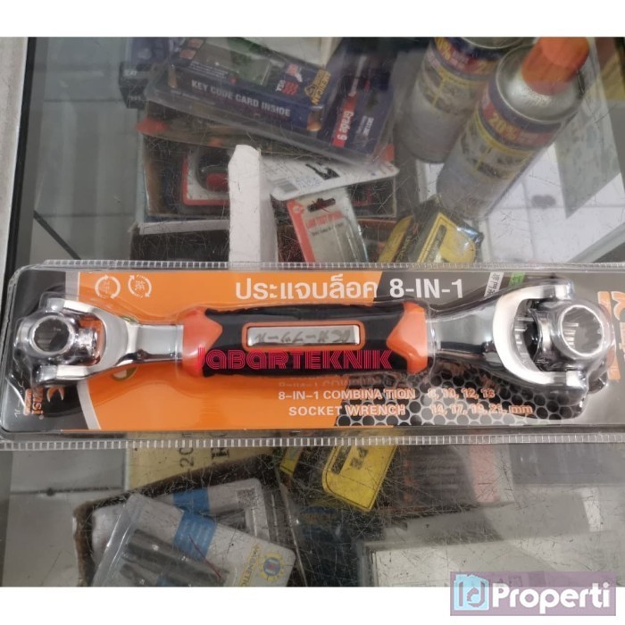 Kapusi Kunci Ring Kombinasi 8in1 Serbaguna Combination Socket Wrench