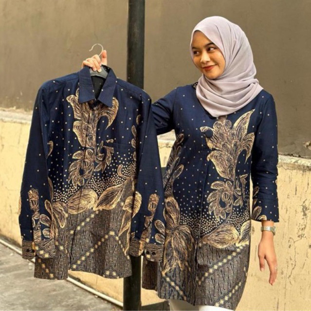 Batik Couple Yogyakarta // Batik Tunik Katun Halus Batik Couple Batik Full Lapisan Trikot / Anggrek