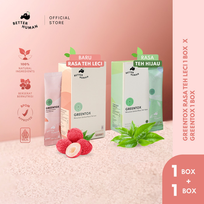 

Greentox Rasa Teh Leci 1 Box dan Greentox 1 Box (isi 10 Sachet)