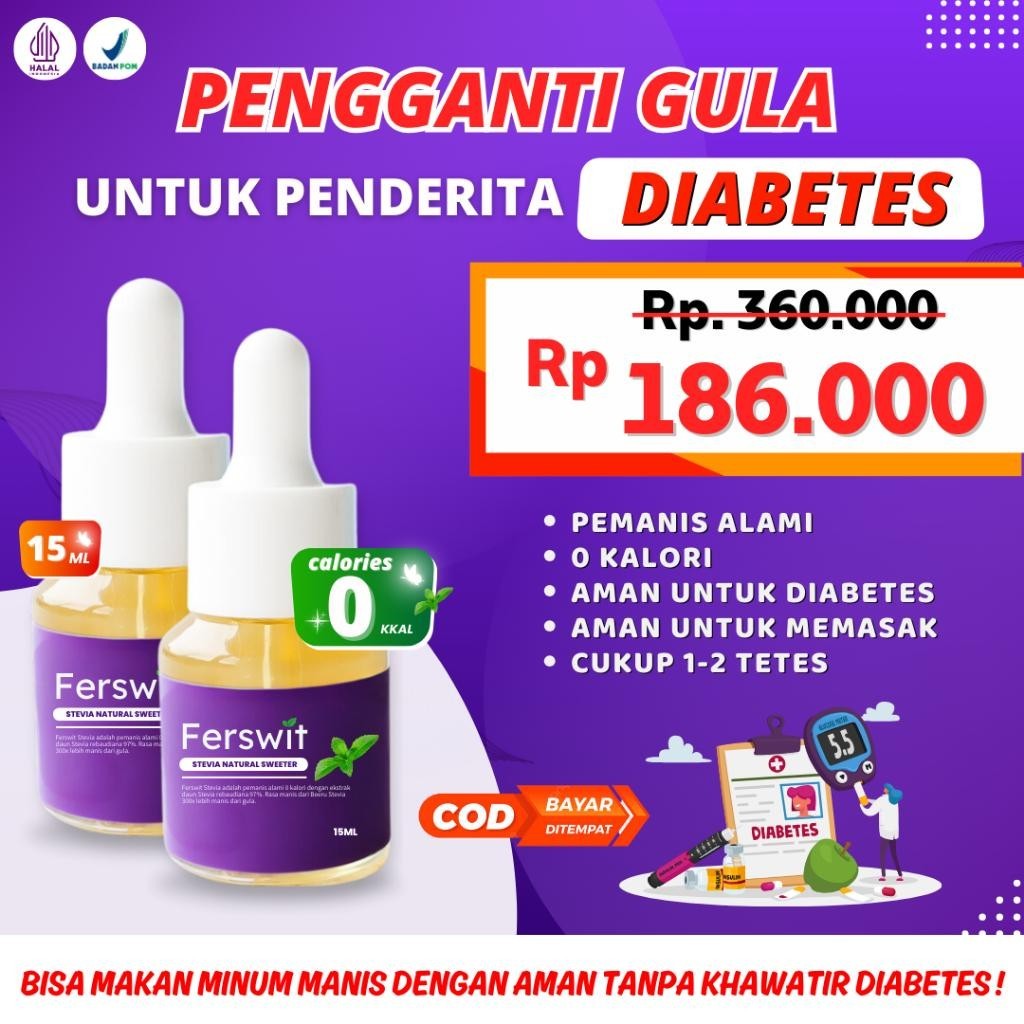 

Ferswit Stevia Alami Paket Bundling 2 Botol Kualitas Terbaik