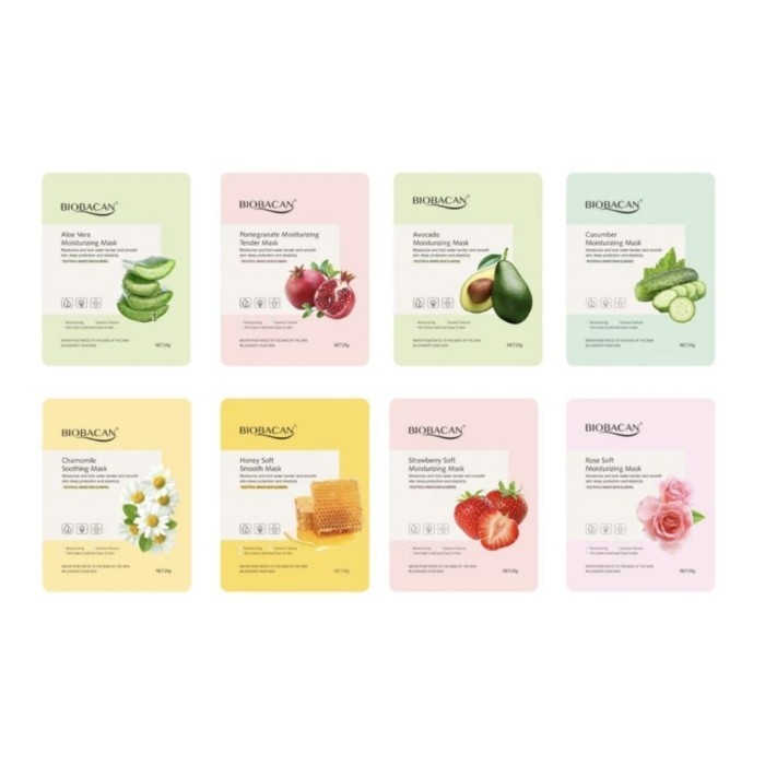 (Paket Reseller) Biobacan Facial Sheet Mask Masker Wajah