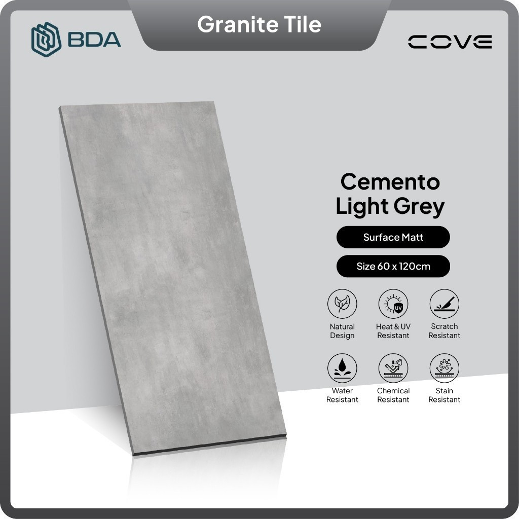 BDA Granite Tile Keramik Kamar Mandi Keramik Lantai Kamar Mandi Granit Kamar Mandi Granit 120x60 Gra