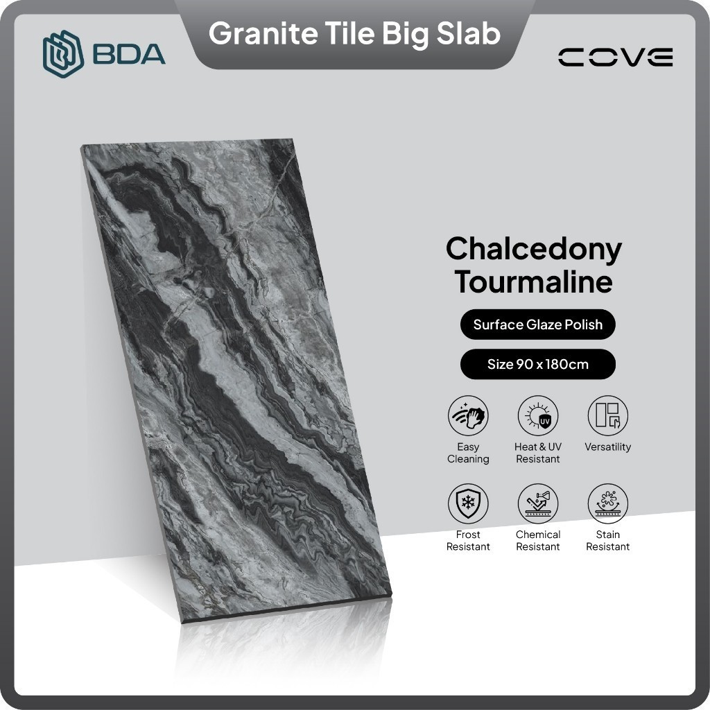 BDA Granite Tile Granite 90X180 Keramik Lantai Keramik Dinding Big Slab Chalcedony Tourmaline