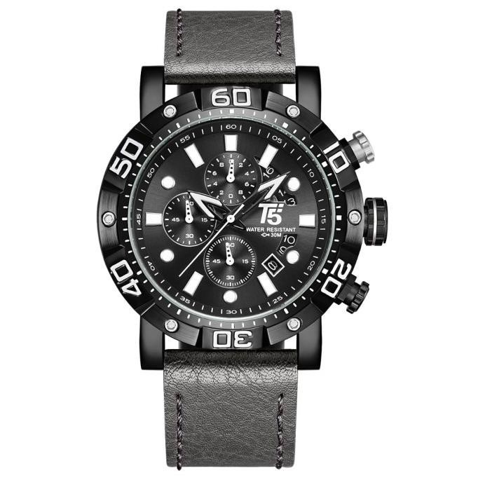Jam Tangan Pria Original T5 H 3855G Black Red