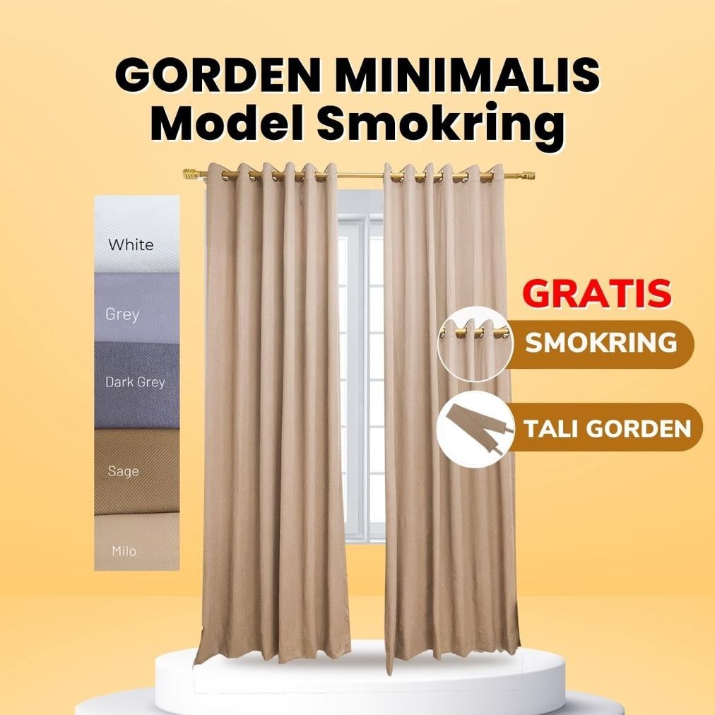 [PROMO] Gorden Pintu Minimalis Tirai Jendela Penyekat Ruangan Pintu Model Smokring - Shiren Coll