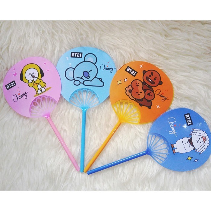 

12 pen kipas bts 26 cm souvenir ultah anak alat tulis