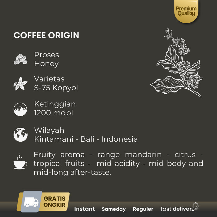 

Northsider Kopi Arabika Bali Kintamani Honey Coffee 200G
