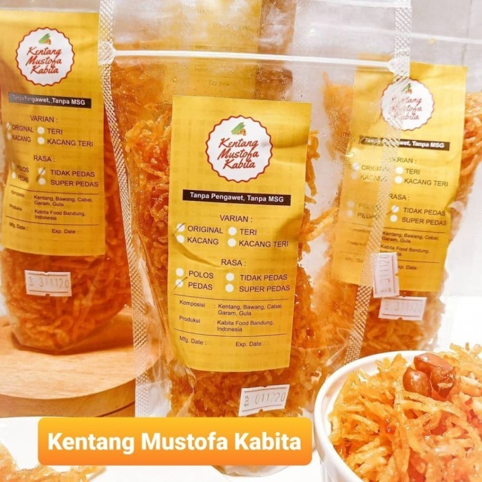 

Kentang Mustofa Kabita X Teri Kacang Kripik Pedas Manis Kering 200Gr