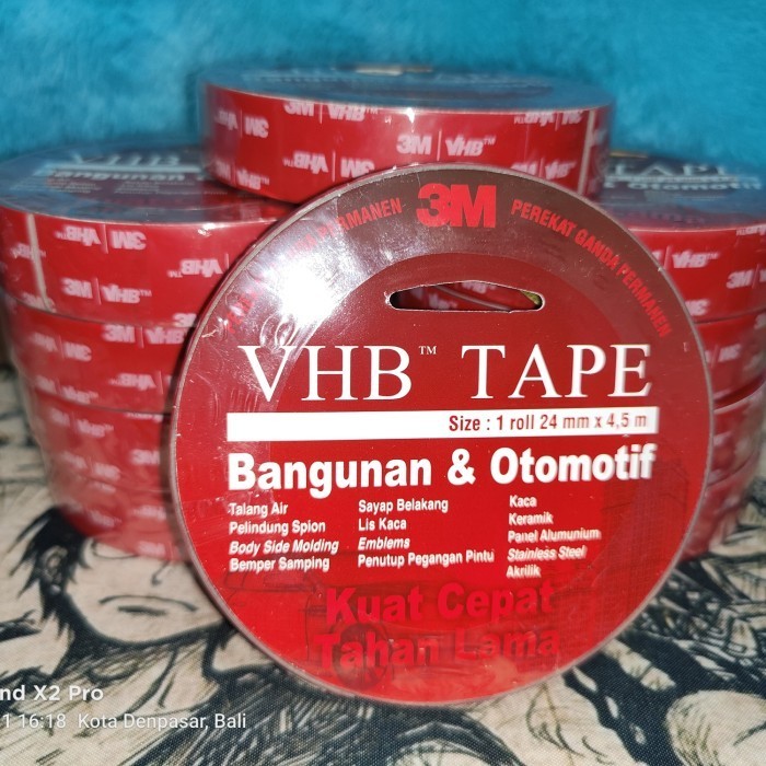

>>>>>] Double Tape VHB 3M Uk. 24 mm x 4.5 mtr Original