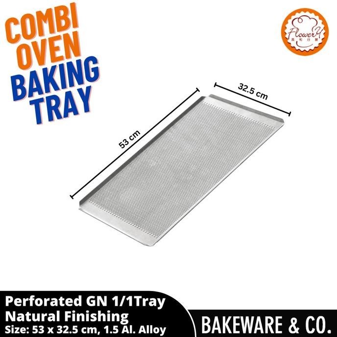 [Bisa Cod] Perforated Gastronom Gn 1/1 Baking Tray - Rationale Unox Combi Oven