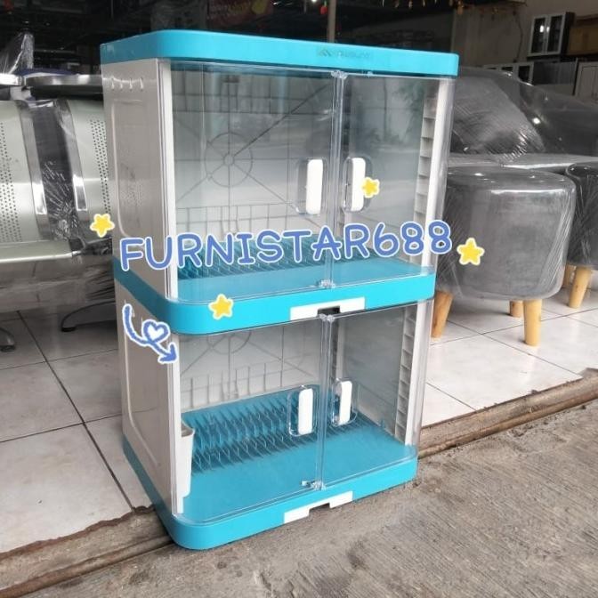 [Ready] Rak Piring Plastik Jumbo 2 Tingkat Plastik Fawsline