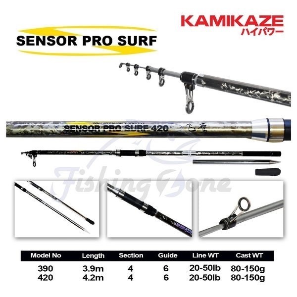 Kamikaze SENSOR PRO SURF Telescopic Rod 390 420 - Joran Antena Pasiran
