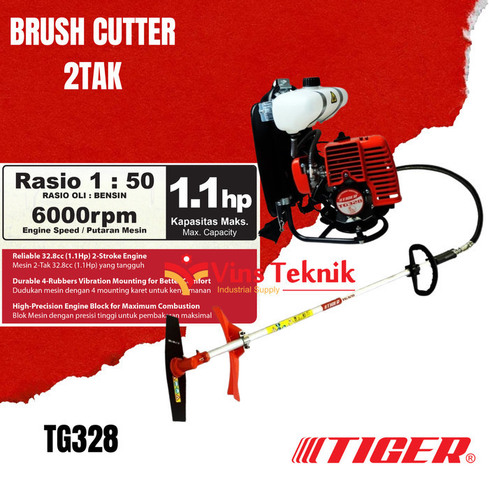 Mesin Potong Rumput Gendong 2Tak Tiger Tg 328 Tg328