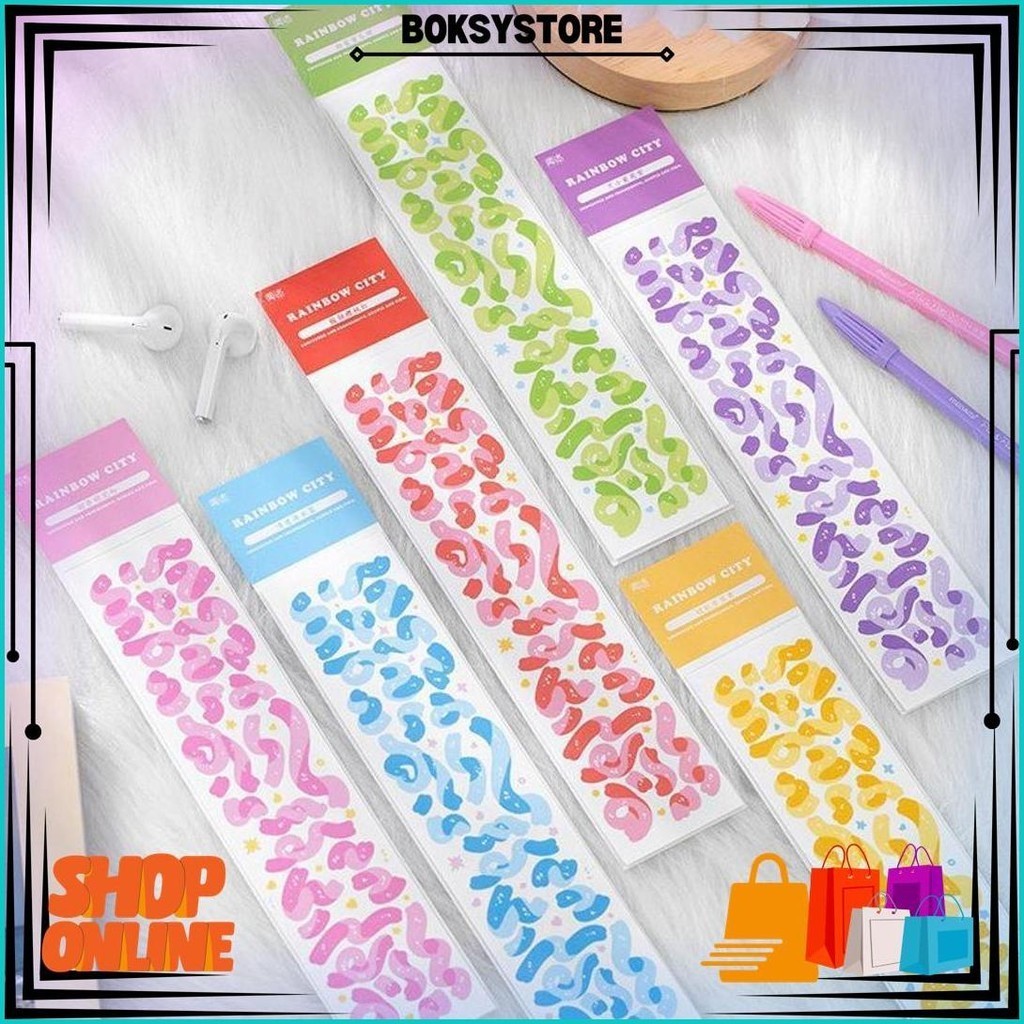 

Sticker Rainbow Pelangi Pastel Pita Dekorasi Warna Pelangi Anti Air Dekorasi Scrapbook [E1-1] [X] Sale