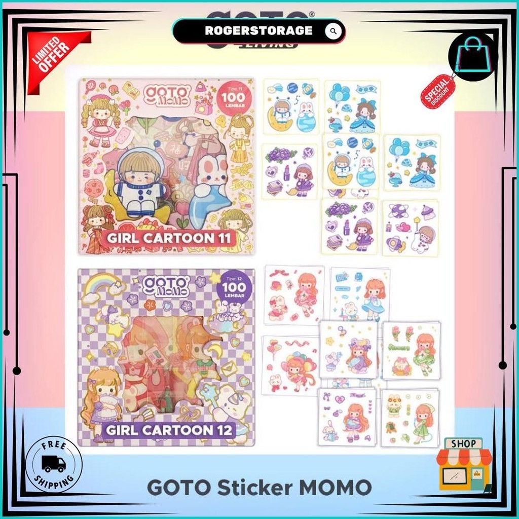 

Goto Momo Stiker Lucu Sticker Kartun Korea Motif Anti Air 100 Lembar Gratis Ongkir