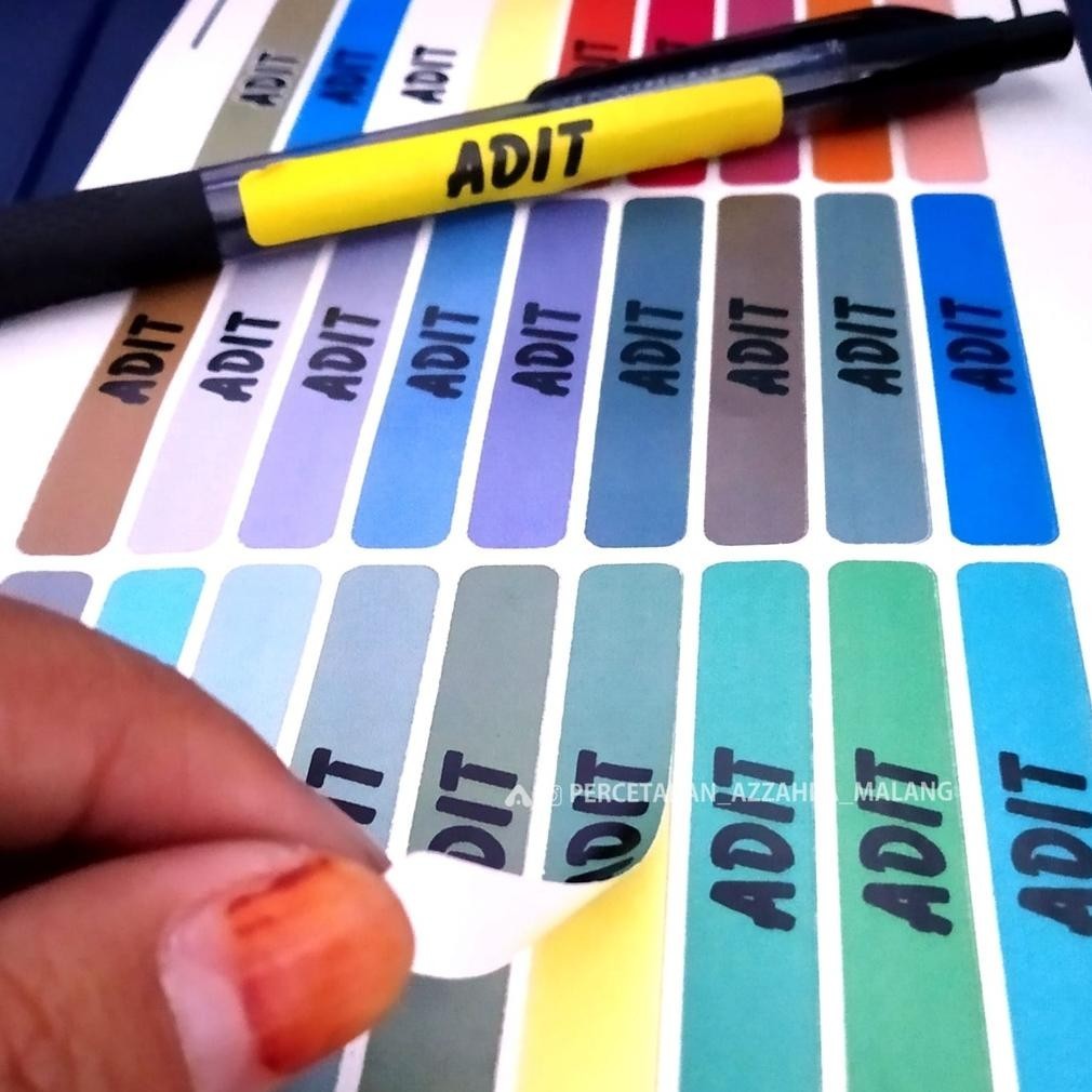 

40 Pcs | Stiker Nama Pensil / Stiker Bulpoin / Stiker Atk / Stiker Botol (1 Pack Isi 40 Pcs) Promo