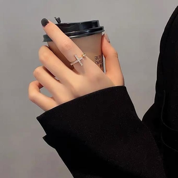Cincin fashion impor/cincin zircon /cincin salib zircon impor adjustab
