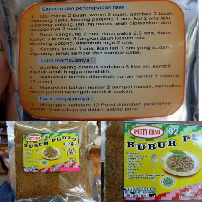 Bubur Pedas Instan Bubur Padas Bubur Pedas Sambas Makanan Khas