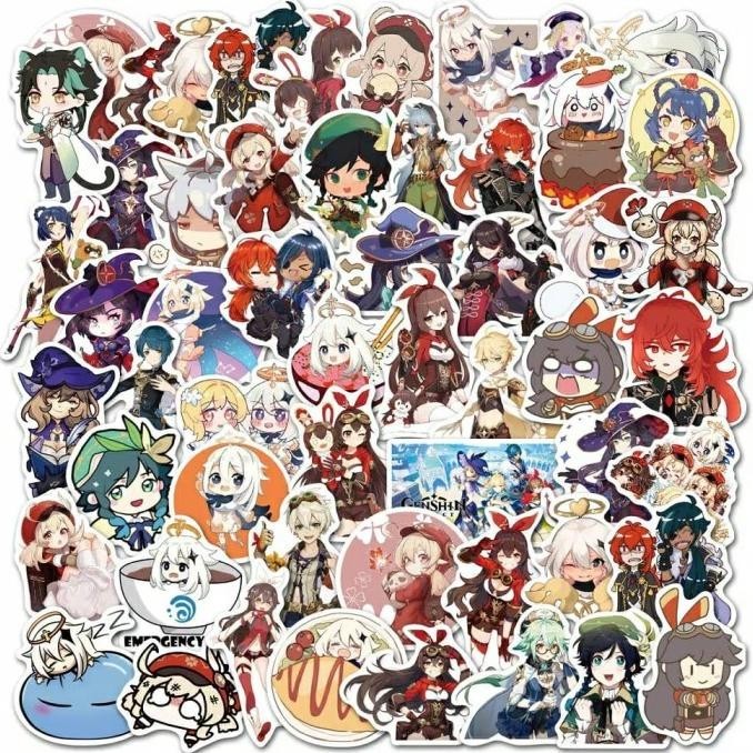 

Genshin Impact Sticker Set Of 50Pcs Laminating Glossy